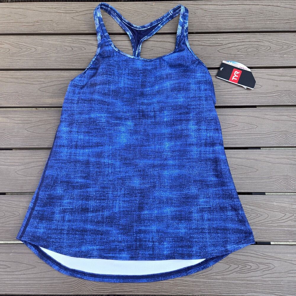 TYR Maui Taylor Active  Tank Tankini Top - Denim Blue  Size: S New